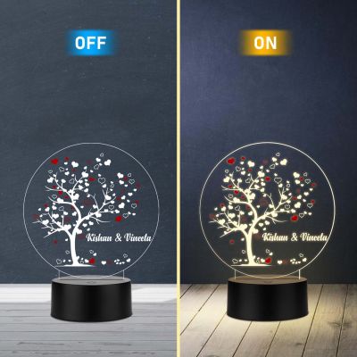 Personalized Romantic Tree UV Print 3D LED Acrylic Lamp – Warm White
